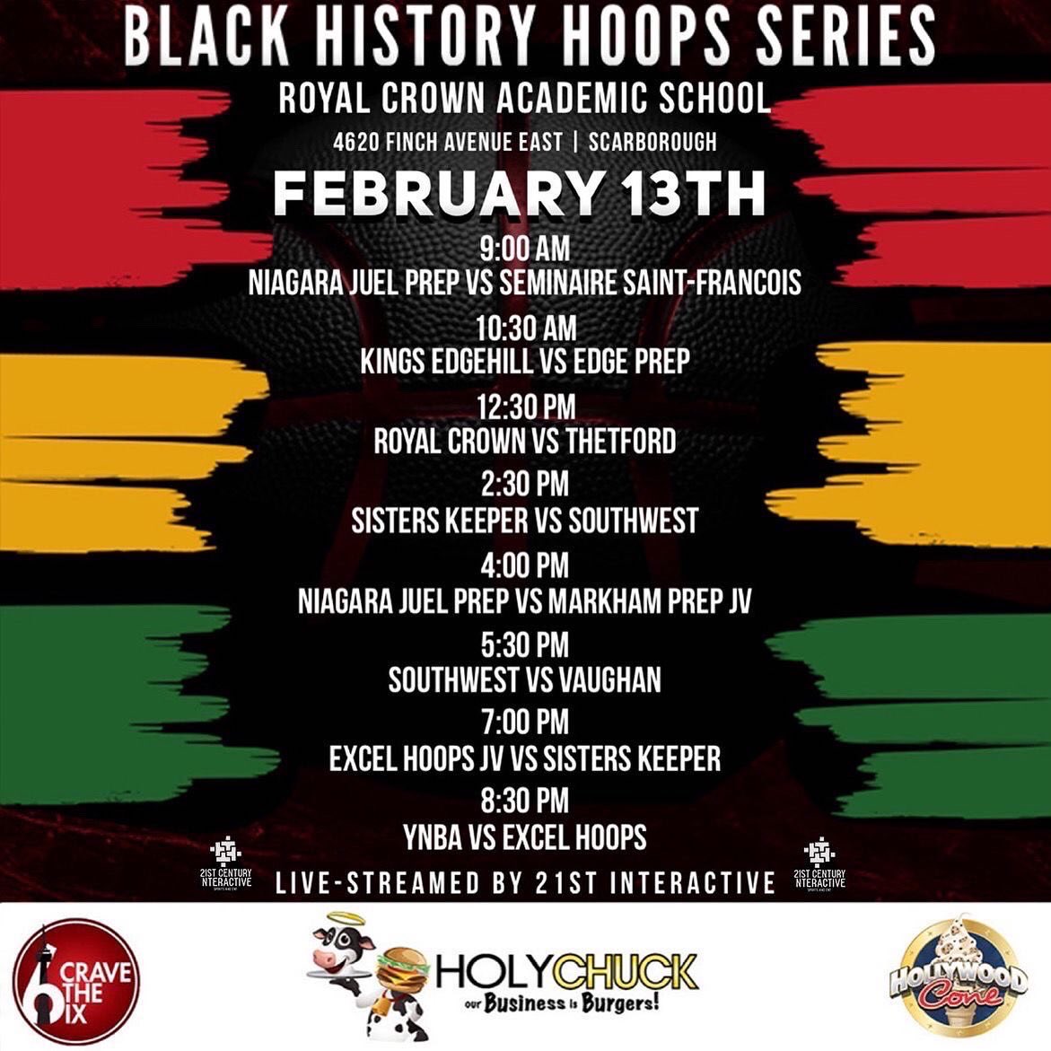 #CANLETES BLACK HISTORY HOOPS SERIES 

🗓 FEB 11-13 2022
📍 #CrestwoodPrep & #RoyalCrown 
💻   canletes.ca/black_history_…

visit 21st-Ent.com  to watch live streamed events during Black History Month!!