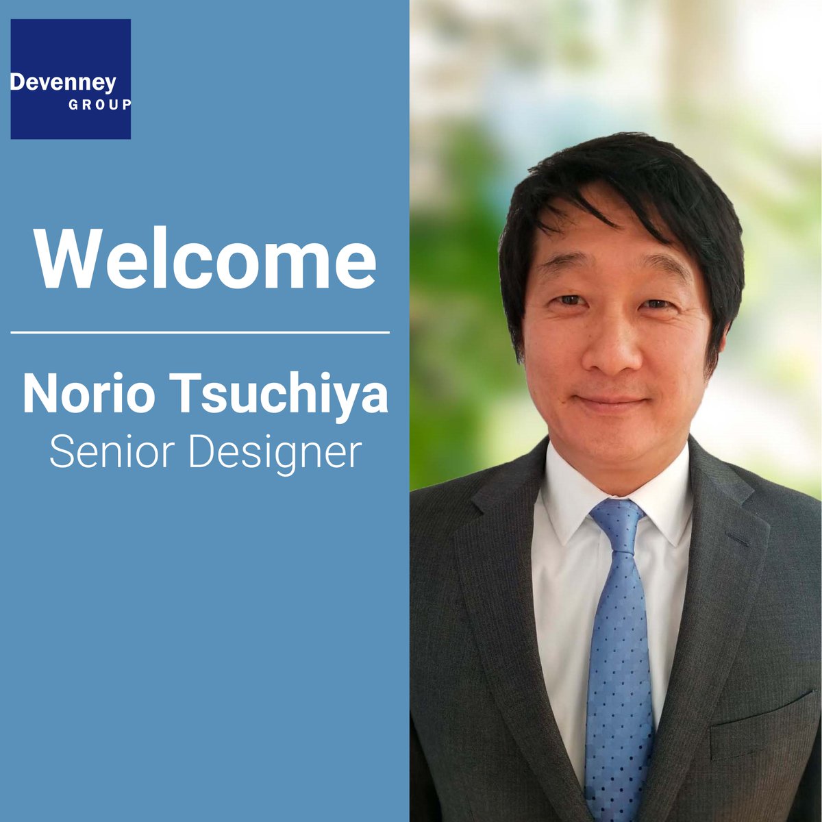 devenneygroup's tweet photo. Devenney Group is pleased to welcome Norio Tsuchiya to our team of healthcare experts. With over 20 years of experience, Norio brings an expansive portfolio of healthcare experience. He is WELL AP and LEED AP accredited and passionate about creating healing spaces. #DevenneyGroup https://t.co/ldiKhk2Df2