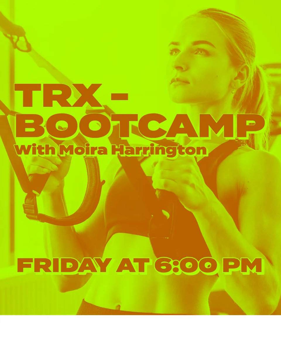 CapFitMadison's tweet image. NEW CLASS ALERT!
TRX - BOOTCAMP with Moira Harrington
This high paced circuit style class uses the TRX and various body weight strength movements to challenge your cardiovascular endurance while improving your core and muscular strength.
Friday at 6:30 PM
Sign up on Mindbody
