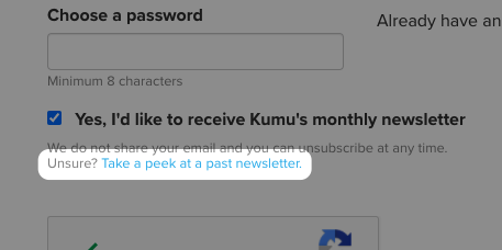 detailsRising's tweet photo. Allow new users to preview your newsletter to make their decision!  

What a great little UX detail here from @kumupowered 

Makes me say yes ✅ https://t.co/HFcJgqCRS8