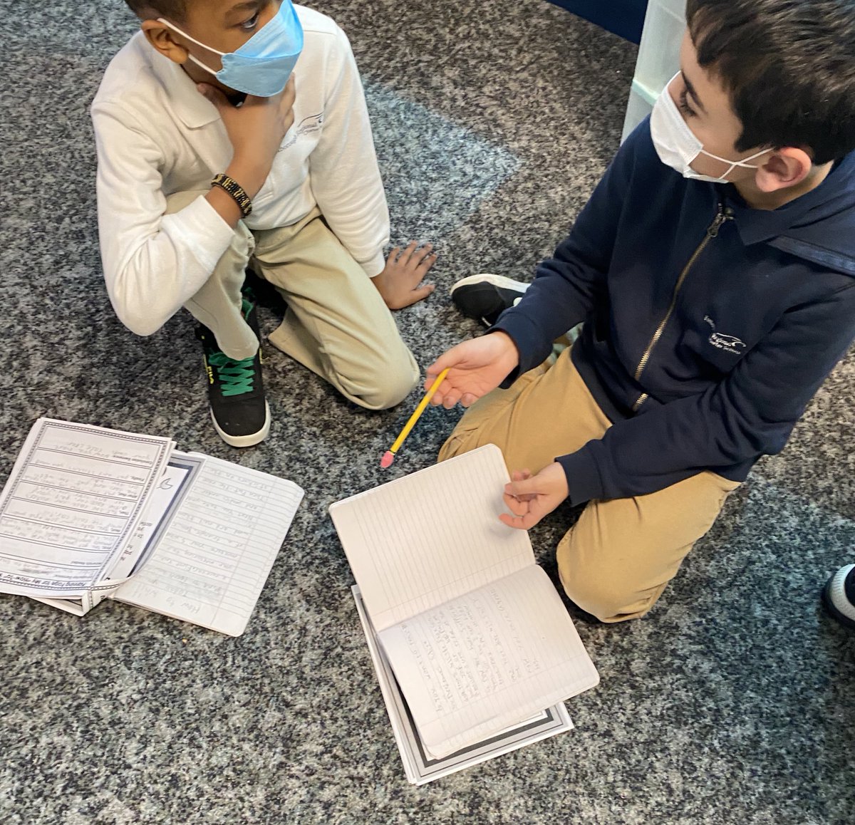 MsBTeaches3's tweet photo. The Spartans did a great job conferencing about their How-To writing pieces today!  They were able to give and receive some really great feedback. https://t.co/OnDxv6IOgK