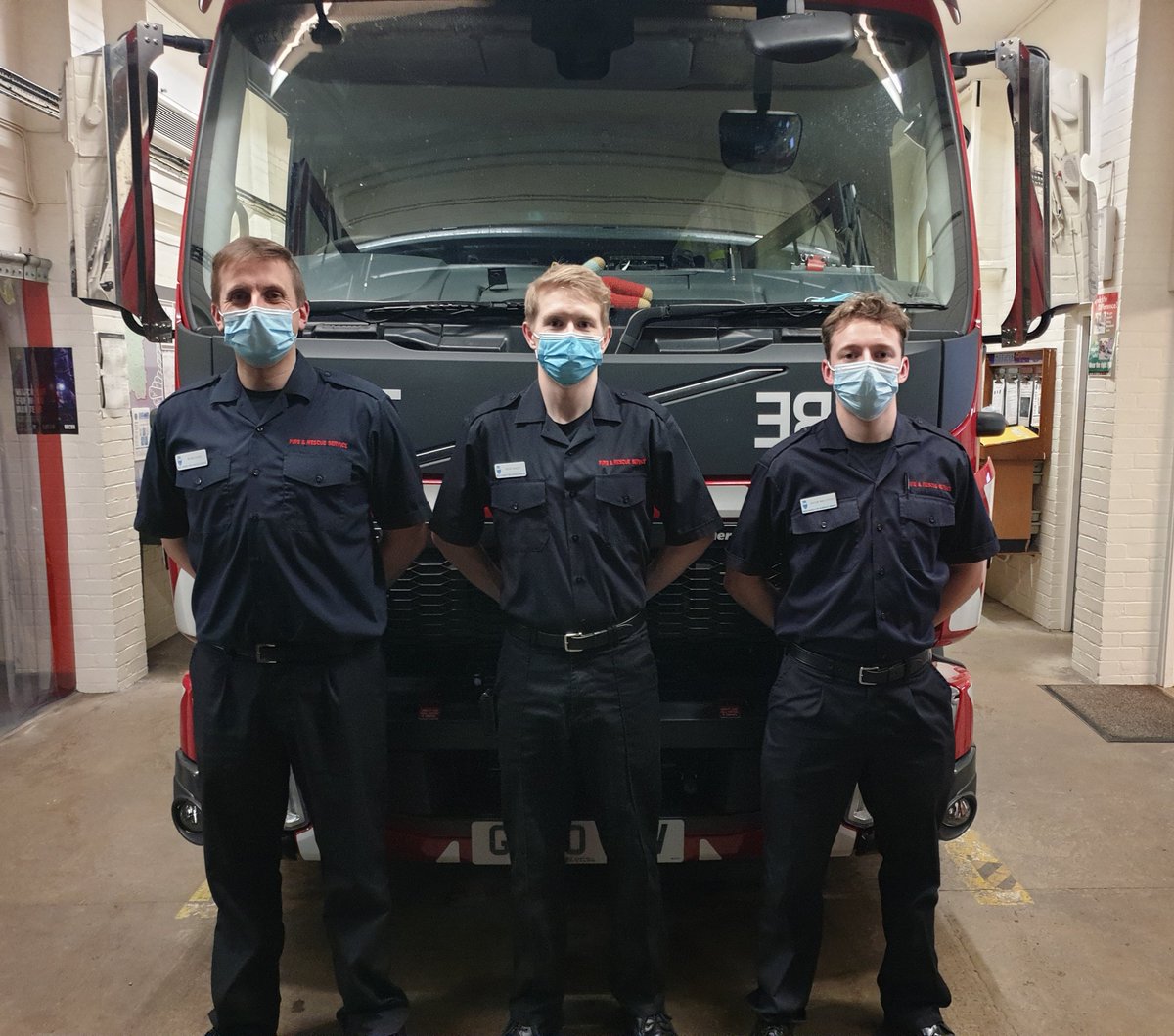 HenfieldFire's tweet photo. What a great few weeks for our 3 newest firefighters! With the crews support they've all made great progress, Adam and Kevin have successfully passed their 9 month assesments and Jacob has completed his initial training ready to join the crew #WSFRS #Retainedfirefighter #Oncall https://t.co/WYF0qigzvW