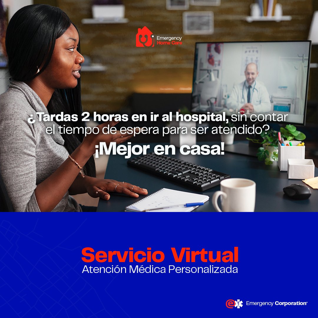 EMERGENCYCORP's tweet image. ¿Porque ir tan lejos, cuando puedes tener tu cita médica a través de tu celular o computadora? 

¡Mejor en casa! ¿Quieres saber más sobre #EmergencyHomecare?

#homecare #medico #medicovirtual #telemedicina #medicina #citamedica
