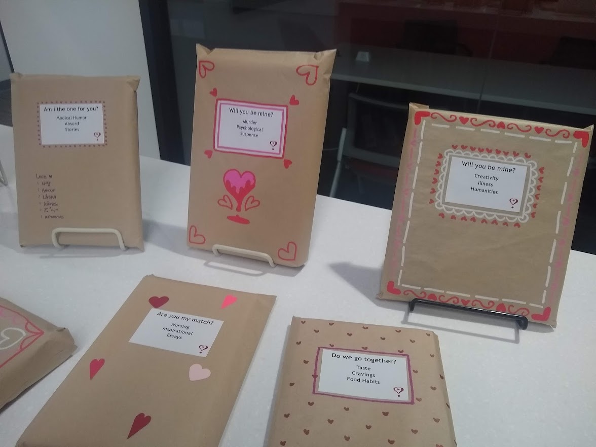 This week, stop by and treat yourself to a blind date with a book! We have variety of lovingly wrapped books waiting to be checked out. Find them on top of the reference shelves, near the service desk on the 5th floor of PWB.