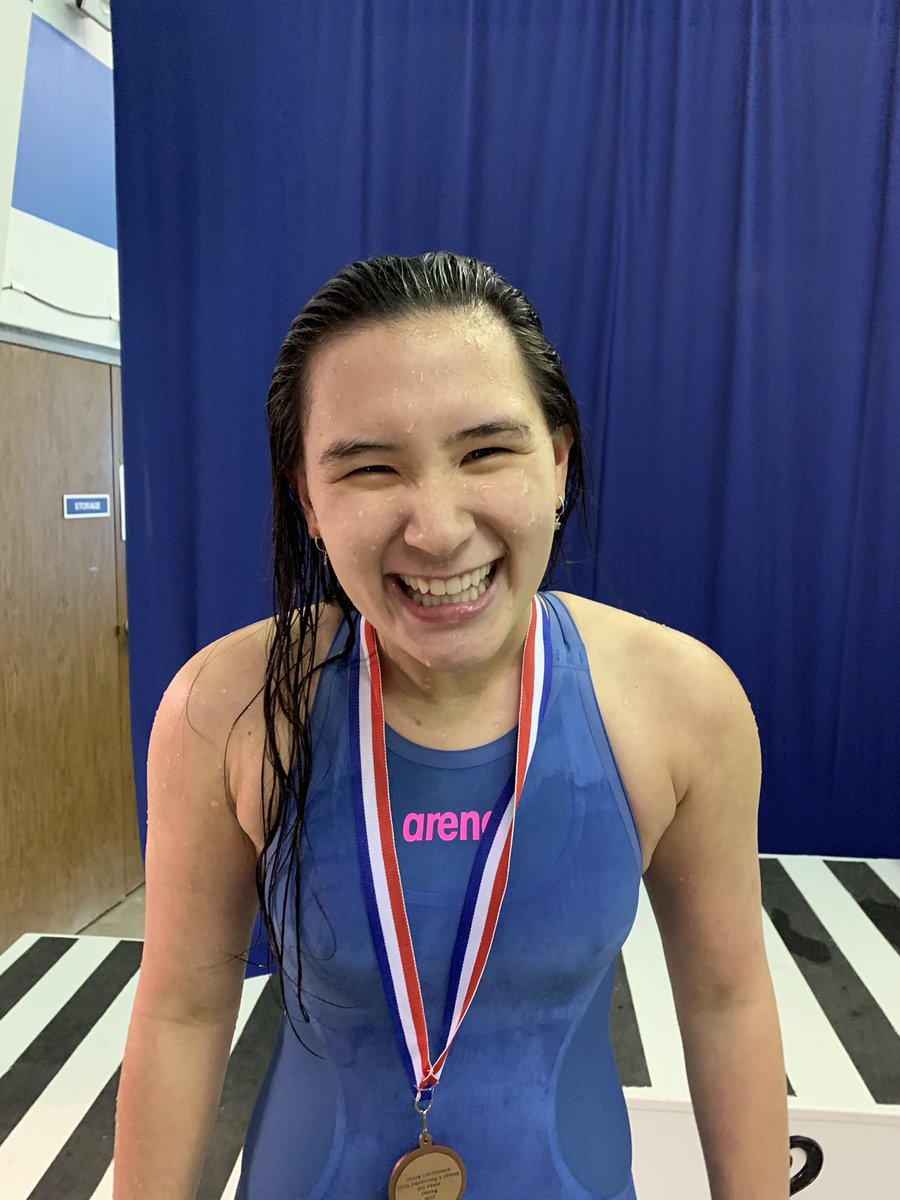 SENIOR Hannah Rohrbaugh takes 6th in the 200 IM. Lauren Bloxom was 8th and Sarah Messerly was 17th.