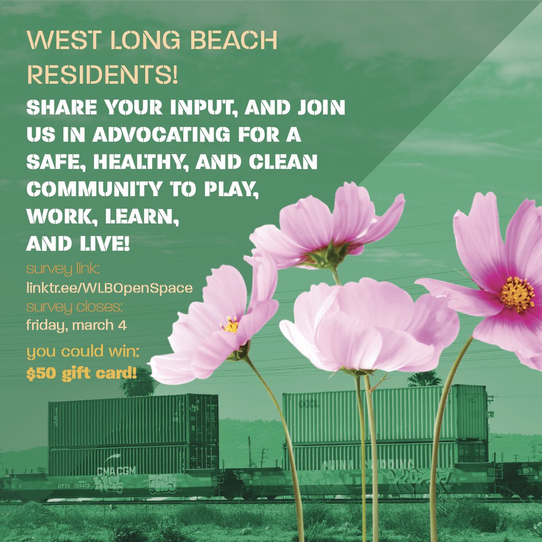 CityFabrick's tweet photo. (1/4) We want to hear your thoughts on expanding public open space in #WestLongBeach!
⠀
In partnership with the community, a coalition of local organizations and residents is advocating for the conversion of underutilized public land and infrastructure into #ParkSpace.
⠀ https://t.co/NxfoQEJgL7
