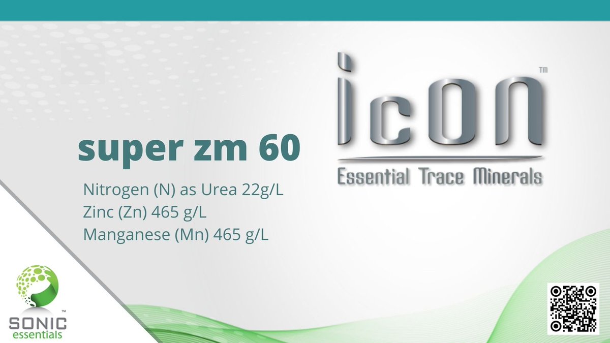 SonicEssentials's tweet photo. #horticulture or #broadacre, #seeddressing or #foliar, IcON Super zm 60 is a versatile product for a low rate high impact application of #zinc and #manganese https://t.co/OE1tM2iwZy https://t.co/hYefw07ZQO