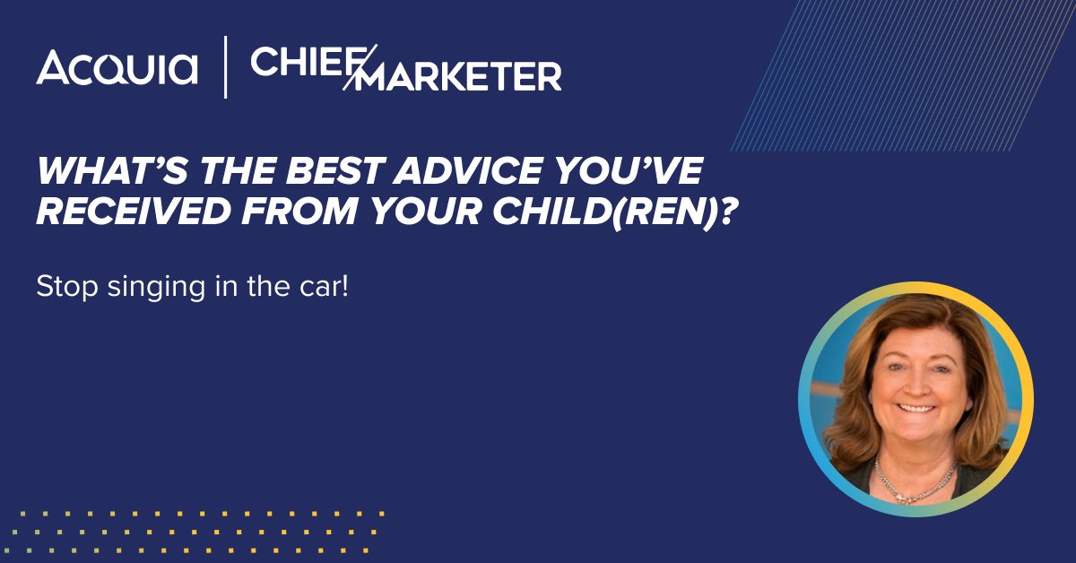 acquia's tweet photo. Congratulations to our CMO Lynne Capozzi on winning the #MarketLikeAMother award! It's well-deserved - and might even call for a little car karaoke. https://t.co/LVN53XFXXb
