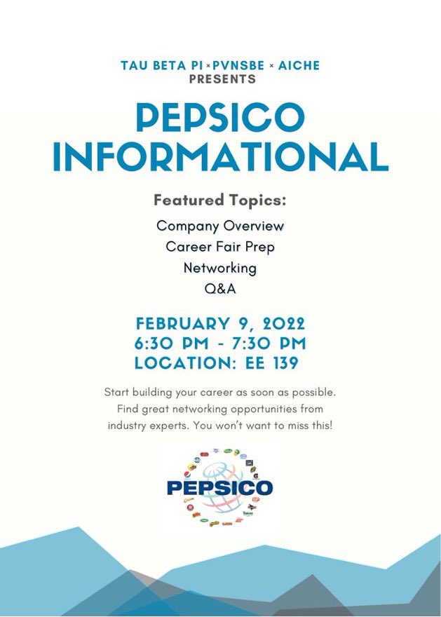 PVNSBE's tweet image. Greetings Panthers! This Wednesday, PepsiCo will be joining us on the hill! Join us along with @PVTauBetaPi and AIChe in hearing from industry professionals on how to prepare for the working world! DON’T MISS OUT‼️🗄👩🏾‍💼👨🏾‍💼
