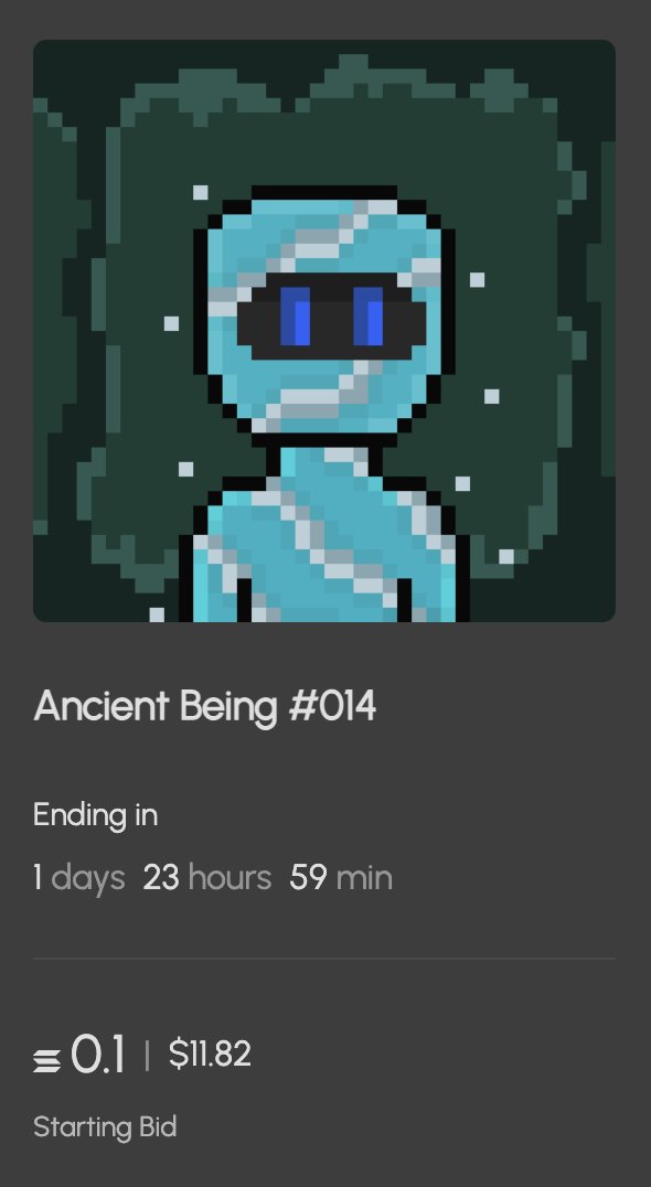 AncientBeings's tweet photo. 📜 Our newest Ancient Beings are now LIVE on @holaplex 

#013, The Necromancer and #014 The Water Elemental are up for auction now 👀

Start price - 0.1◎

Duration - 48 hours⏳

Who will be next to join The Order of Ancients? 

Bid here - https://t.co/IQa7L9sppm https://t.co/c8678cfBQP