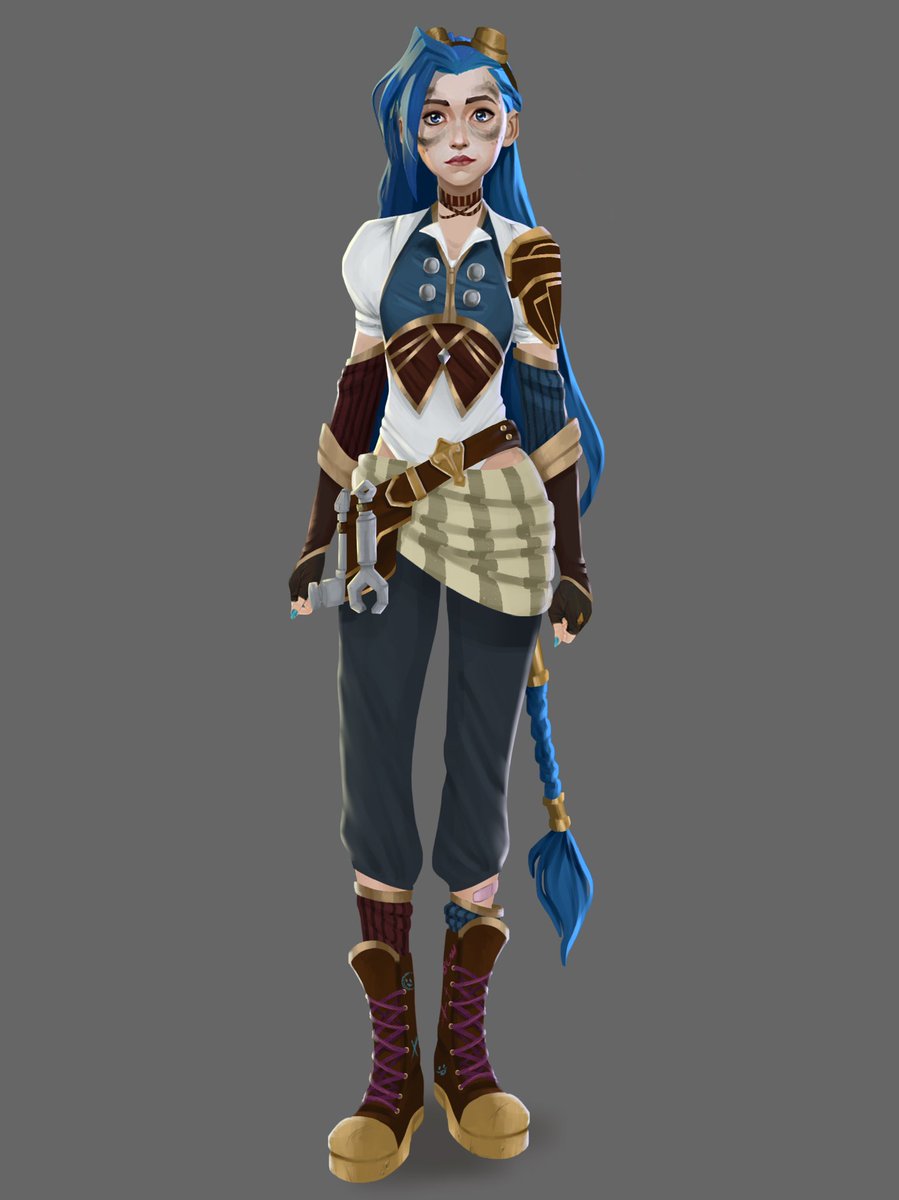 thejoxaren's tweet photo. Here’s the paint over render of Powder in the AU where she’s adopted by Viktor and Jayce instead of Silco #arcane https://t.co/gaC11569Zq