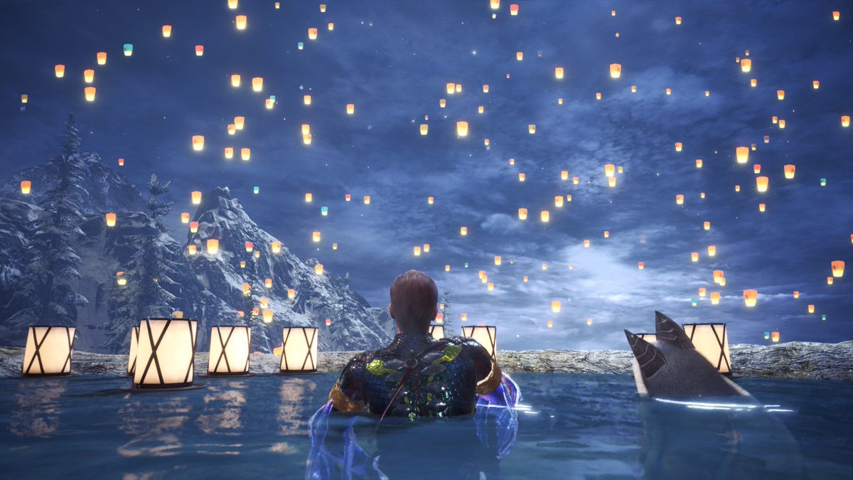 Zooptheman's tweet photo. I took this picture a few months ago of the floating lanterns in @monsterhunter by @CapcomUSA_ what do you think @bit142 
#game #photography #cool #bit142 https://t.co/jqHLT67t1Z