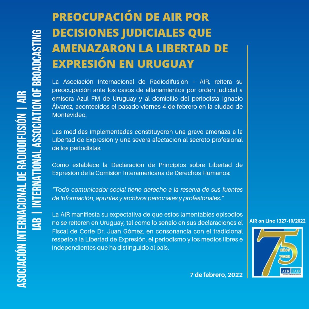Asociación Internacional de Radiodifusión - AIR tweet media