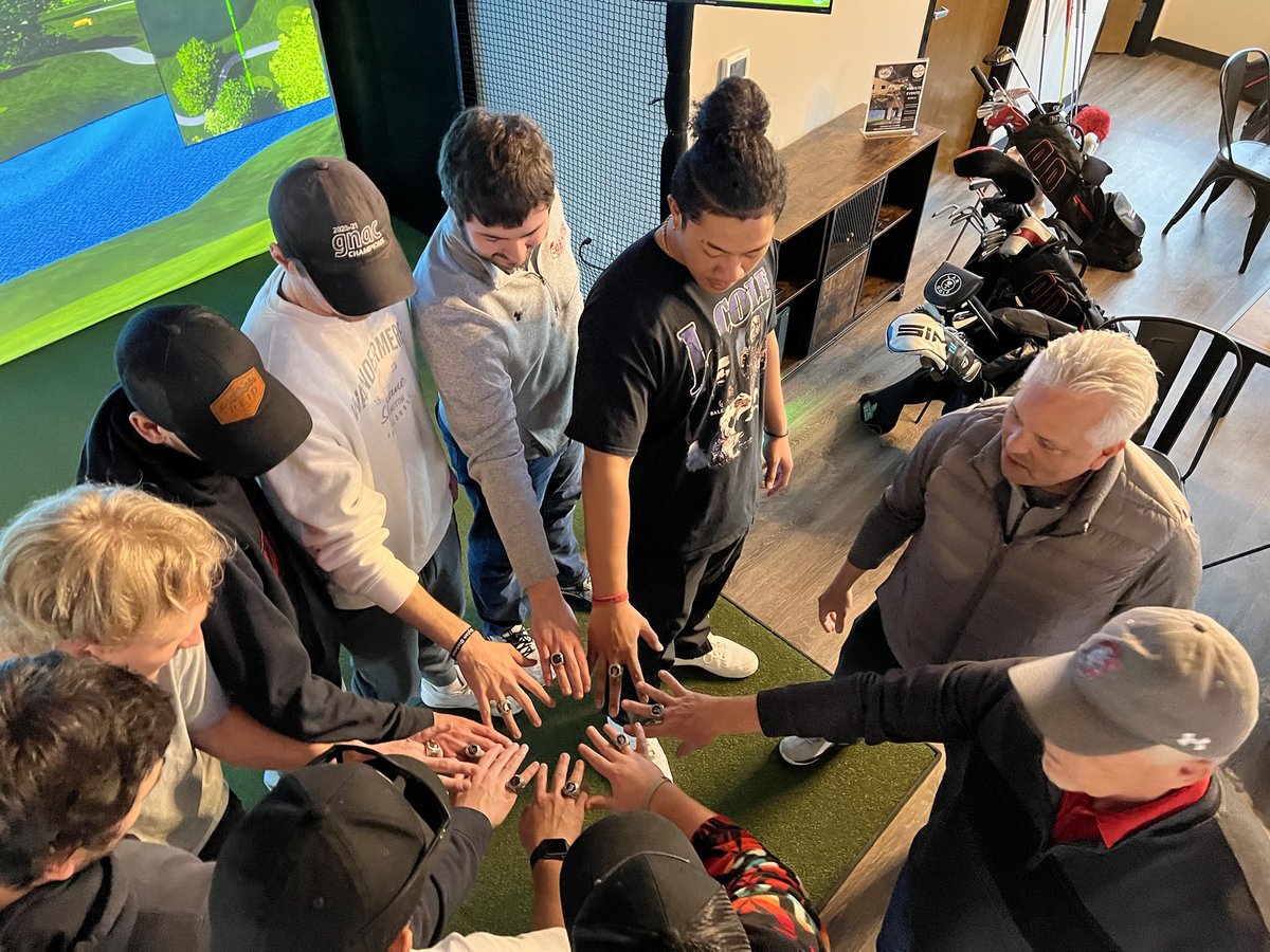 SMUSaints_MGOLF's tweet photo. THE RINGS ARE IN!! As promised, we had the opportunity to fully celebrate our conference championship when the rings came in, and we did just that yesterday. Thank you to The Golf Loft in Tumwater for having us! Getting everyone back for a day to celebrate was unforgettable💍💍💍 https://t.co/rDoLyaZGvs