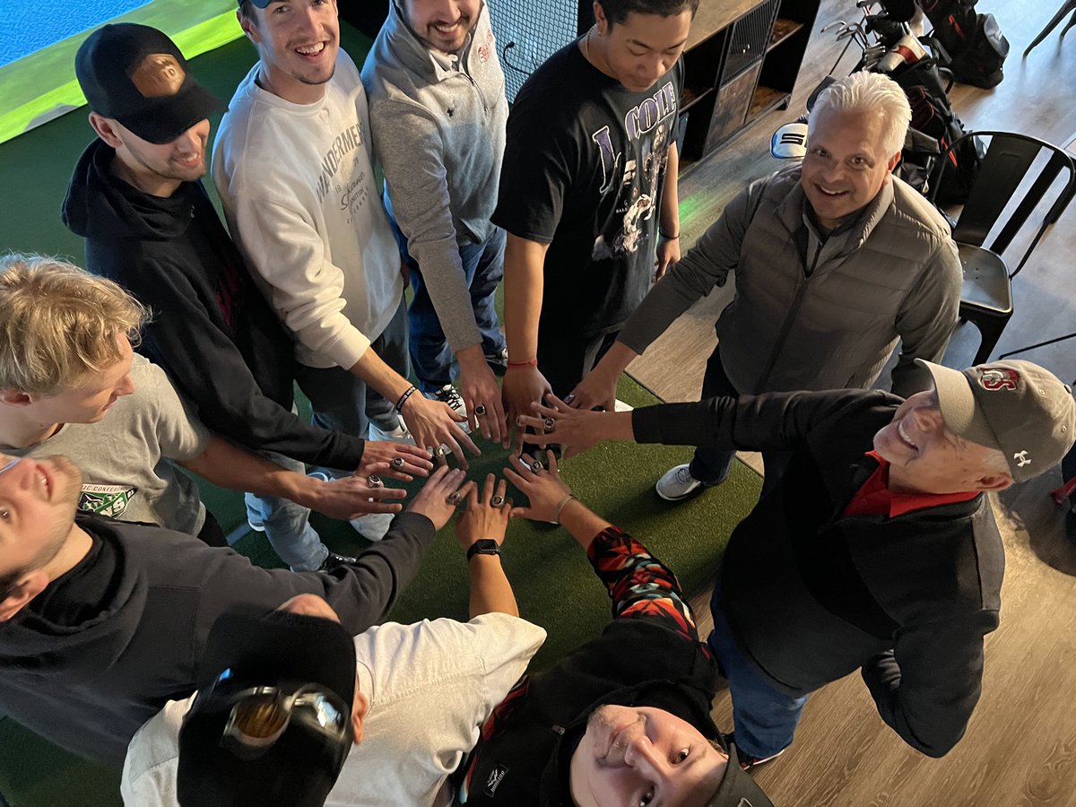 SMUSaints_MGOLF's tweet photo. THE RINGS ARE IN!! As promised, we had the opportunity to fully celebrate our conference championship when the rings came in, and we did just that yesterday. Thank you to The Golf Loft in Tumwater for having us! Getting everyone back for a day to celebrate was unforgettable💍💍💍 https://t.co/rDoLyaZGvs