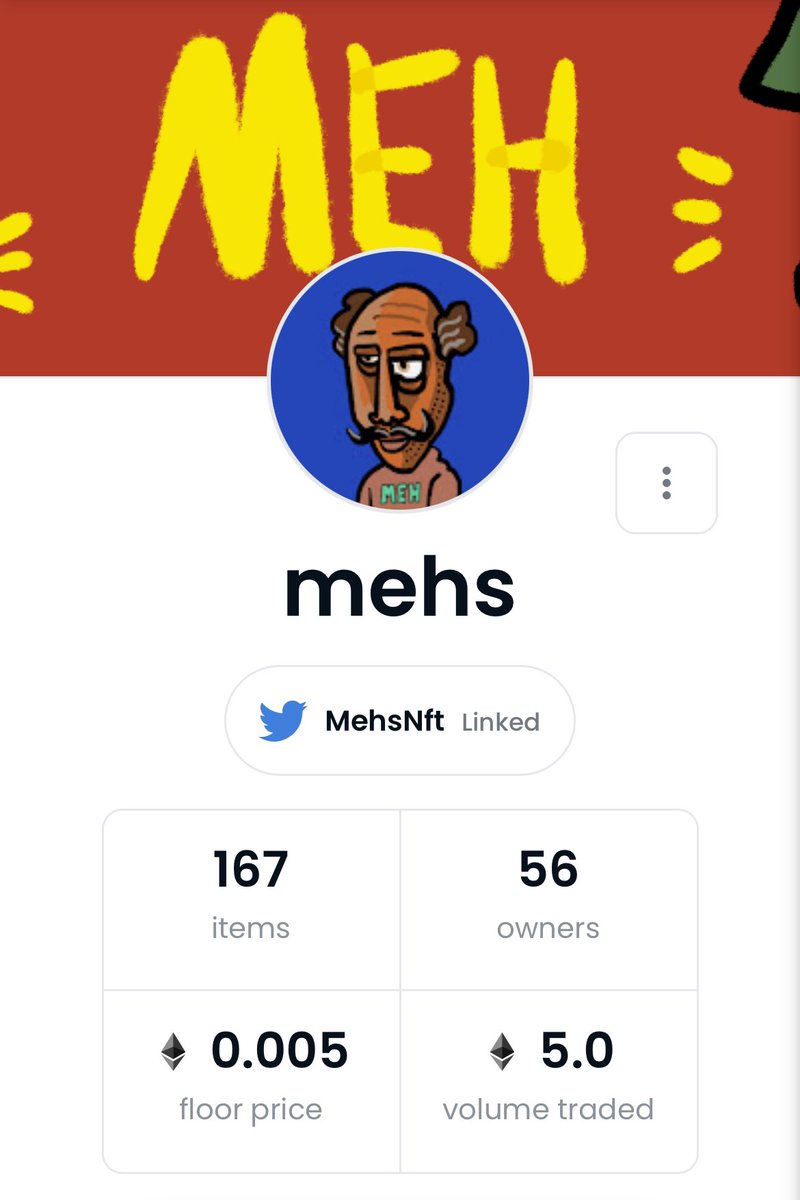 MehsNft's tweet photo. Mehs are hand drawn 1/1s that were released for .005Eth 8 months ago

Now you can only get 1 of the free airdrops from holders at that price https://t.co/L6ryGk7TRv