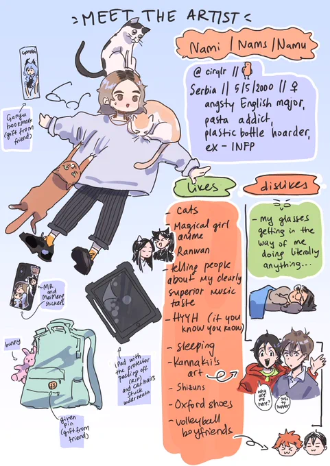 Made this really derpy meet the artist, might delete bc it's super weird to be this personal on here but! Hi, this is moi! 