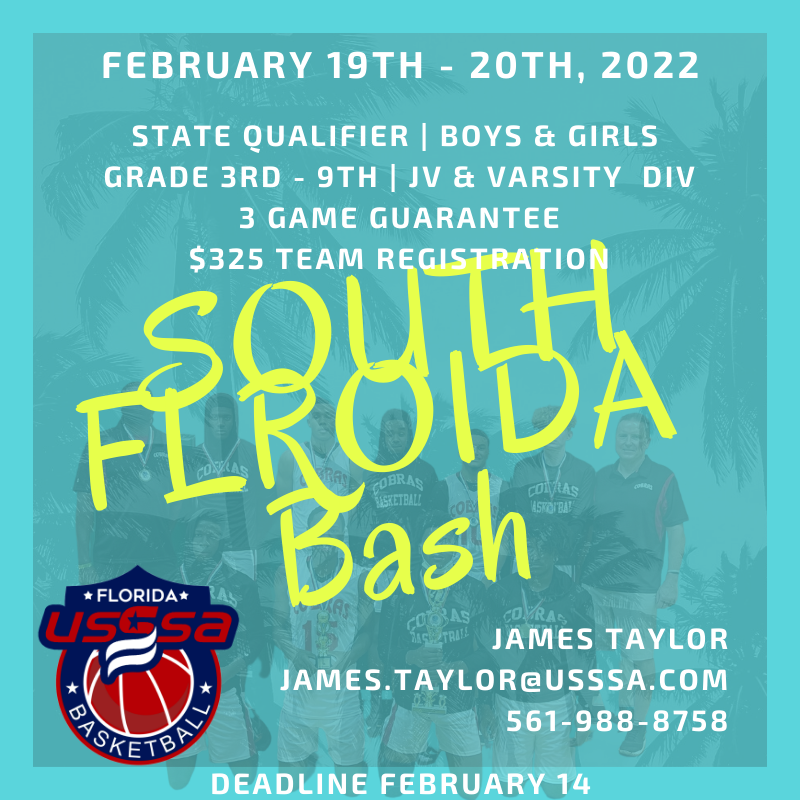 USSSAHOOPS's tweet photo. It’s going down in South Florida! Don’t miss out on this state qualifier! 🌴☀️

Sign up today 👉 https://t.co/lcVvYXsHHG
#PlayUSSSA #USSSABasketball #FloridaBasketball https://t.co/TZzJhlZqrW