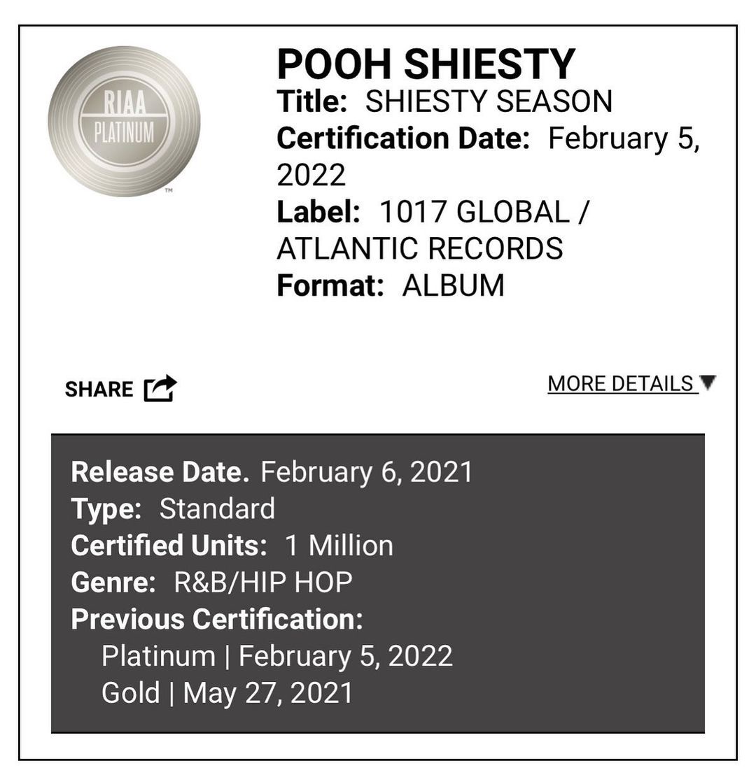 theonlycmo's tweet photo. Another trophy for the world to see. Went and monetized my pain. Album just went platinum. Thank you to all who supported and benefitted my journey. Just getting started. #mohitz https://t.co/JzRx9BFg5Z