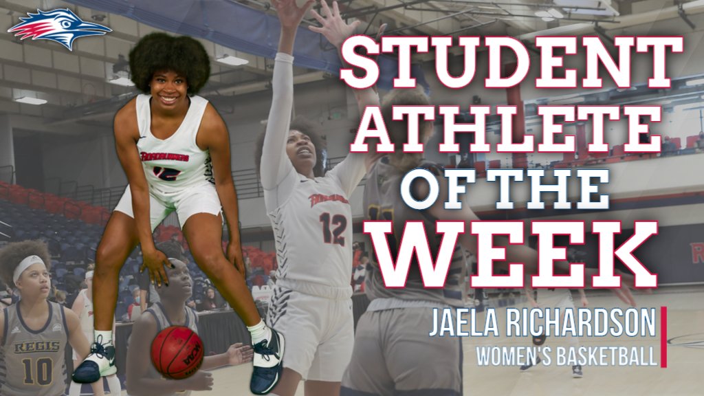 MSUDenverAthl's tweet photo. Okay Roadrunners, it's finally time to announce this week's Student-Athlete of the Week! 🤩

And the winner is...🥁

It's @MSUDenverWBB's Jaela Richardson!

Great job this weekend, Jaela! Keep up the fantastic work! 🥳👏

#GetRowdy🔴🔵 https://t.co/cWDrE7e67V