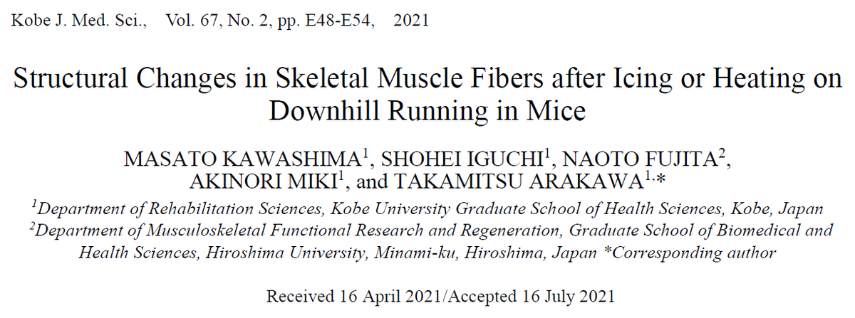 JFEsculier's tweet photo. Why still recommend #ice #cryotherapy to treat a muscle injury? This recent study (in mice) from 🇯🇵 found that ice impairs recovery of muscle fibers after downhill running. Full article: https://t.co/iiSWaaGcsA
And... prefer PEACE &amp; LOVE instead of ice https://t.co/EWnVolGISo https://t.co/4pANZWfT4P