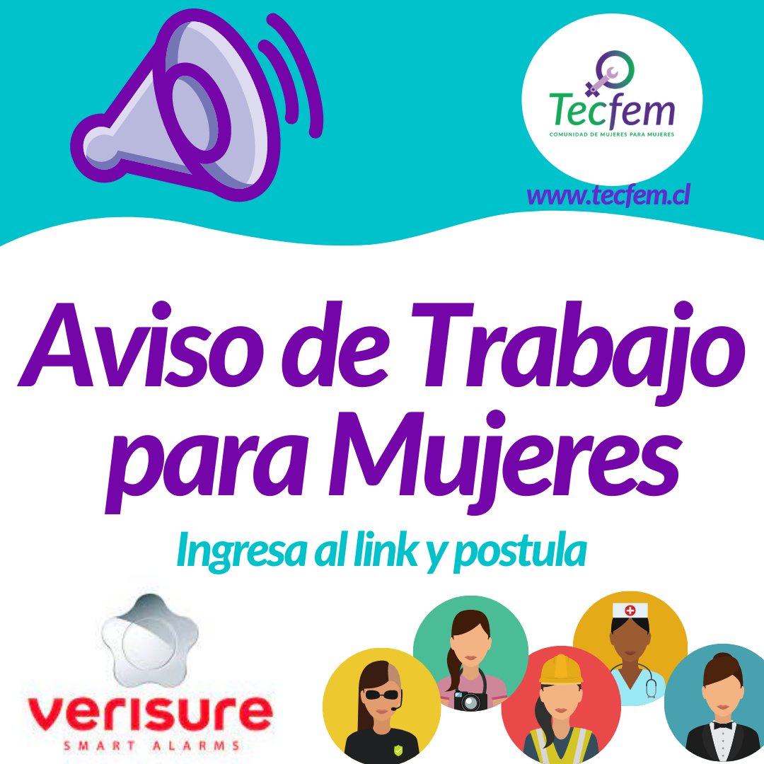 TecFemChile's tweet photo. OFERTAS LABORALES ACTIVAS
#Verisure Chile en https://t.co/HhRWuOq7ER
NUESTRAS OFERTAS LABORALES SON LLAMADOS A POSTULACIÓN FEMENINA
Ejecutiva atención clientes
https://t.co/iM5u88X6QP
Asistente medios digitales
https://t.co/zIphLLe5Gv
https://t.co/qPGUsqiSxc
#trabajo #tecfem https://t.co/Hk2iuHqGas