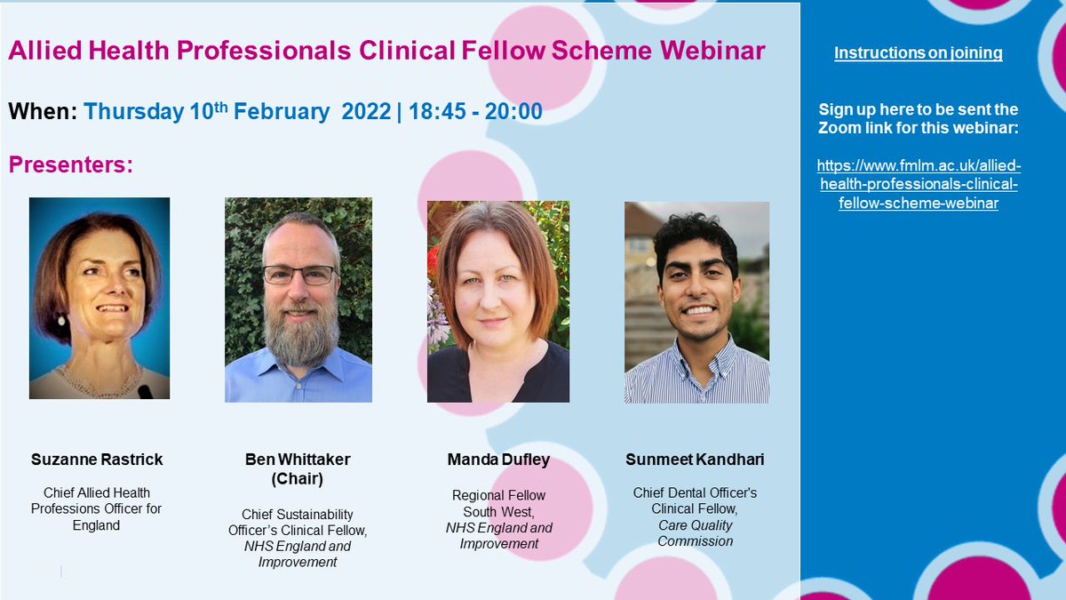 SuzanneRastrick's tweet photo. ๐จ#AHP clinical fellowship opportunity
๐ฑAre you interested in sustainability?
ย
Join our webinar on 10 Feb for info on Chief Sustainability Officer's Clinical Fellowship Scheme with @GreenerNHS & NHS Regional Clinical Fellowship Scheme
ย
Sign up here๐https://t.co/0ljWOpwgK7 https://t.co/AcyFSEhMC4