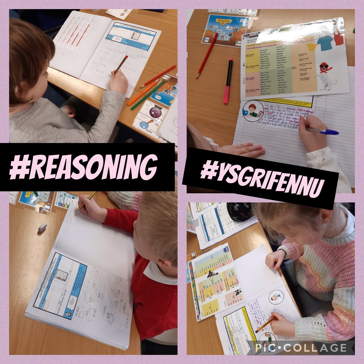 PDCSYr4's tweet photo. Blwyddyn 3 wedi cael dirwnod gwych! Started off with activating their prior knowledge #mathsreasoning then writing descriptions in 3rd person #Welsh with a spot of obstacle fun to end our day. #balch #AimHigh #learningpit https://t.co/qN4wFqbPh6