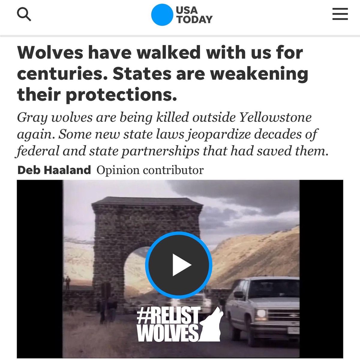 Howling4Wolves's tweet image. 🚨Head-Fake Alert🚨
We took the liberty of fixing the headline from @SecDebHaaland’s USA Today op-Ed published this morning. (Published headlong shown side by side)

usatoday.com/story/opinion/…