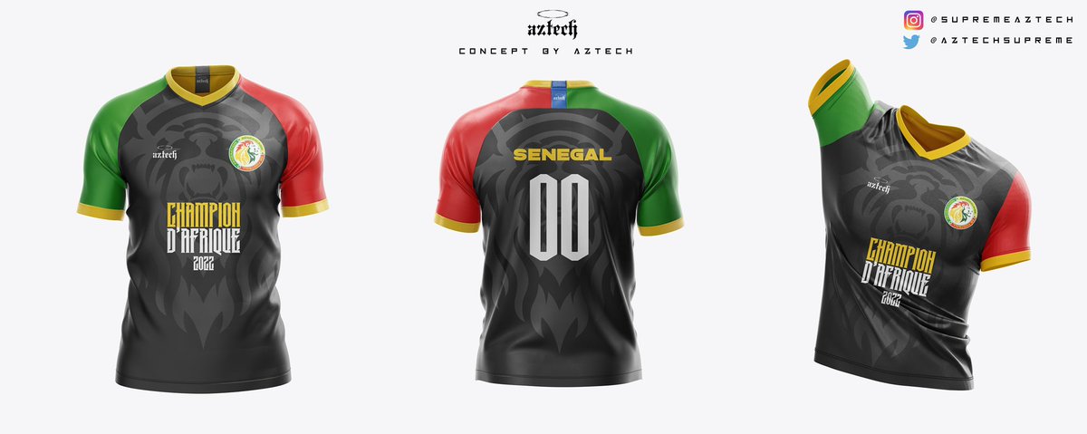 Concept de maillots du Senegal 🇸🇳🏆. We are the champions⚽️. #TeamSenegal #Senegal #AFCON2021 #TotalEnergiesAFCON2021
