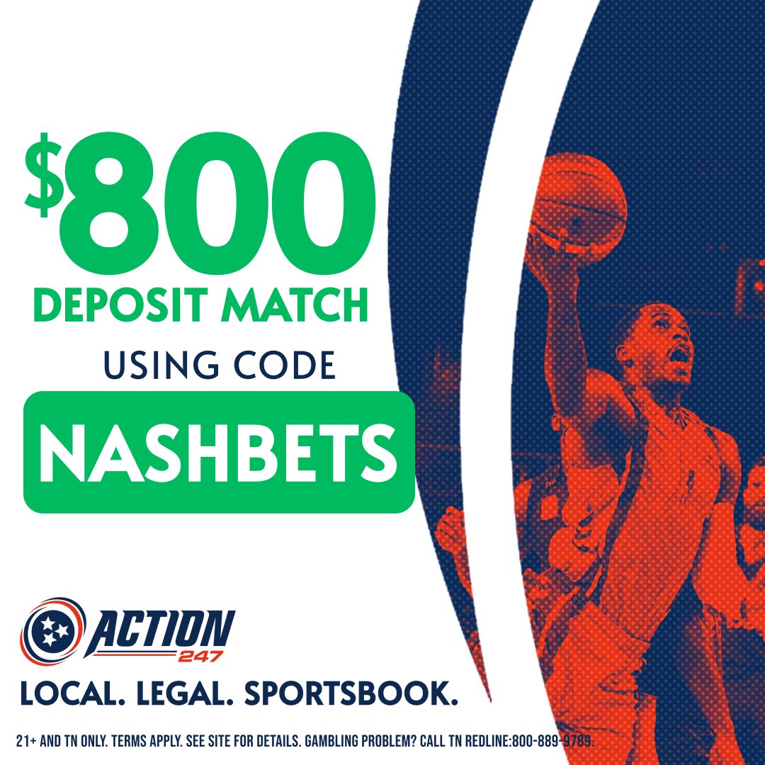 Excited to partner with Tennessee's ONLY local, legal sportsbook <a href="/TNAction247/">Action 247</a>. Make your first deposit using code NASHBETS and our friends at Action will double your money up to $800!

#gamblingtwitter #bettingtips