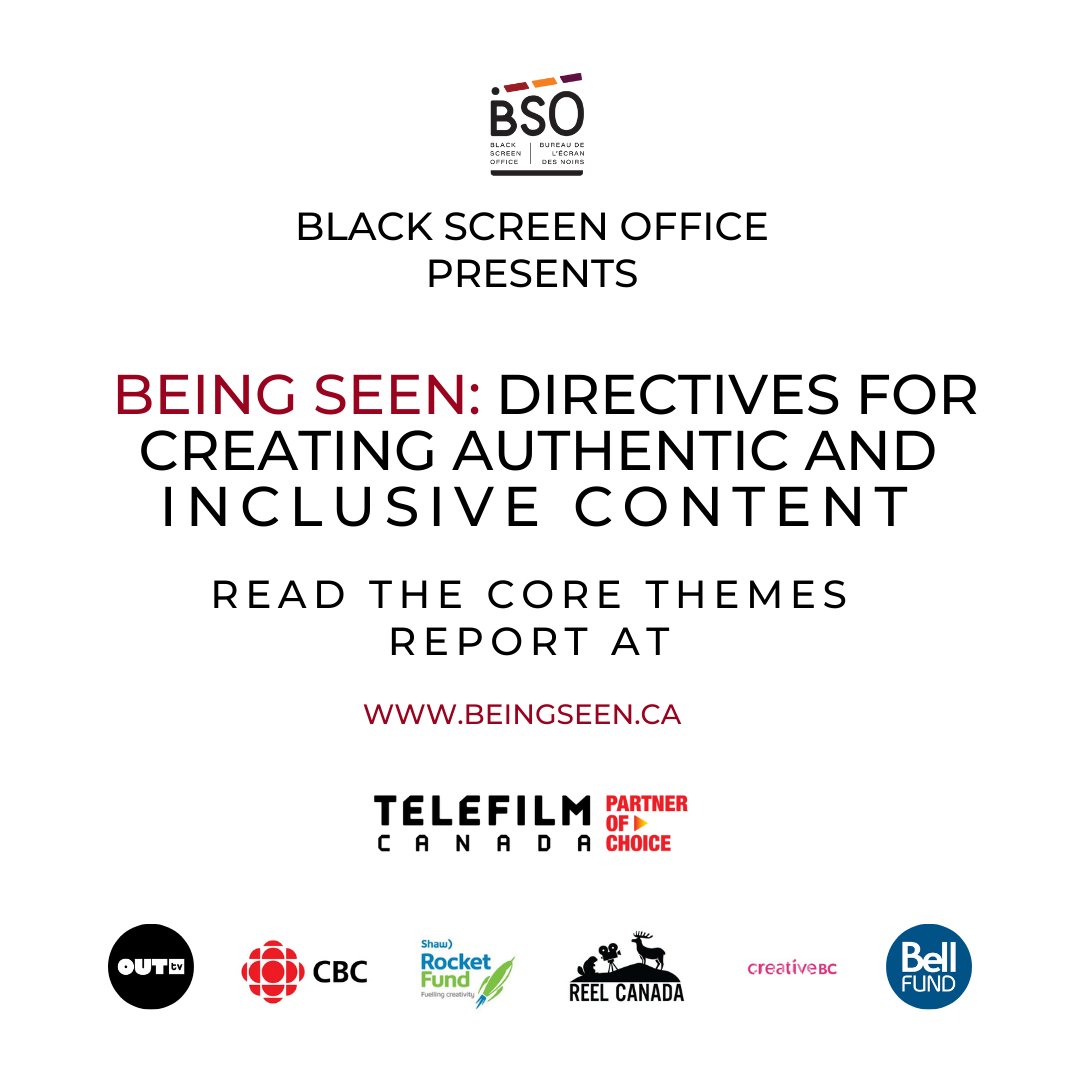 BLKScreenOffice's tweet image. GREAT NEWS!!!!

‘Being Seen: Directives for Creating Authentic and Inclusive Content’ is now officially launched at beingseen.ca and etrevu.ca. 

Be sure to check out the Prime Time Panel, read the report, tweet us your questions at #BSOBeingSeen