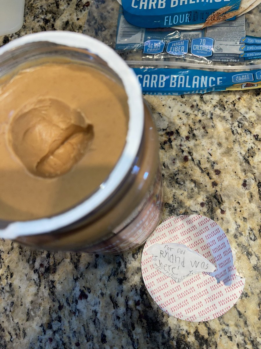 DavidMSandusky's tweet photo. For those that don’t know me, this doesn’t fly in my house. I ALWAYS get the first bite from the peanut butter jar. 

#peanutbutter #sheknewwhatshewasdoing #baddaughter #greatstarttotheday #grounded #buyyourown https://t.co/D6KqNoWbTH