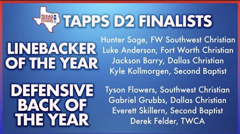 Thanks @TXPSPodcast for <a href="/skillerneverett/">Everett Skillern</a> 🏈 nominations. 🙏🏼 <a href="/SBS_Athletics/">SecondBaptistSchoolAthletics</a> <a href="/CoachPirtle/">Terry Pirtle</a> <a href="/BrownUFootball/">Brown University Football</a> <a href="/BrownHCPerry/">James Perry '00</a> <a href="/CoachDunny/">Mike Donovan</a> <a href="/coachDjackson1/">Darryl Jackson</a> @Browncoachweave @coachquaweay <a href="/TXPrivateFBGuy/">Texas Private School Football</a> <a href="/dctf/">Dave Campbell's — TexasFootball.com</a> <a href="/TXHSFB/">txhsfb(Tony Blalock)</a> @MissKYUS2011 @ivy_recruiting