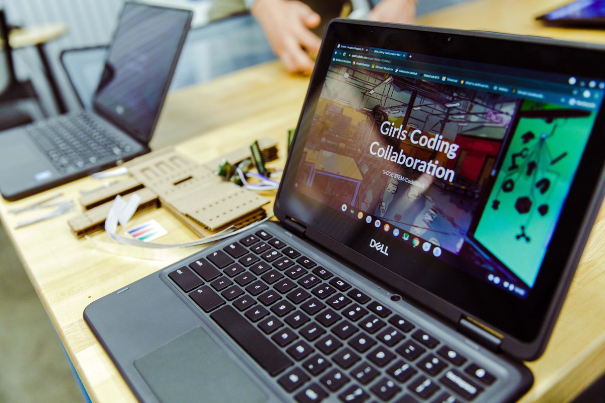 CodeStackStkn's tweet image. Enjoy these photos from our most recent Girls Coding Collaboration. This event was hosted in the SJCOE Fab Lab with CodeStack staff and CodeStack Academy students sharing their knowledge with the next generation of coders, engineers, roboticists and scientists! #SJCOE