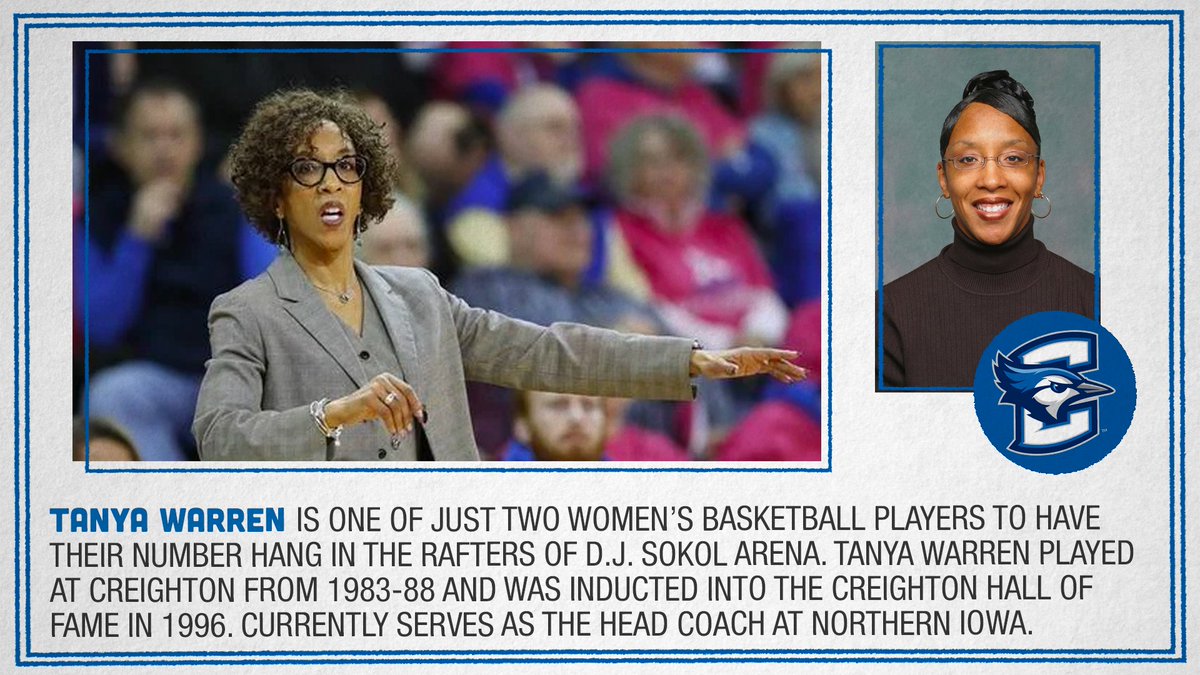 We continue to celebrate #BlackHistoryMonth by honoring Tanya Warren. 

After her time at Creighton, Warren became the head coach at the University of Northern Iowa, making her the first black female head coach in Missouri Valley Conference history.
