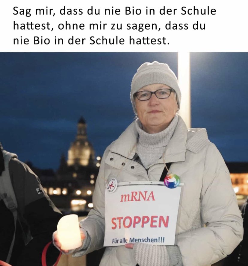 MVB_science's tweet photo. Dieses RNA kommt mir nicht in den Körper! Für genfreie Körper! #Bio #Biologie #Genfrei #Brainfree https://t.co/J8NIC51gXj