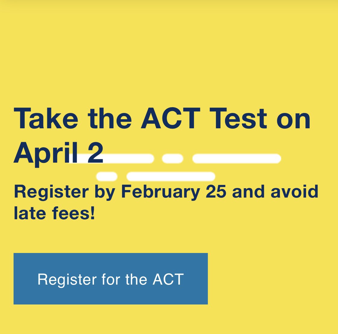 TestTuscaloosa's tweet photo. Deadline for next ACT is approaching. Visit https://t.co/6aM28IEXyL to explore options for help. https://t.co/UQ4lszuRPd
