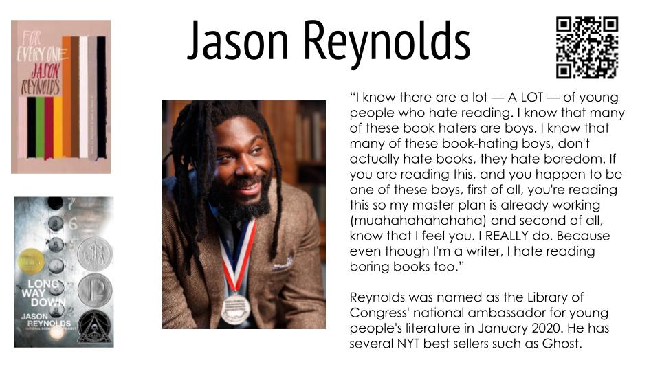 Jason Reynolds named National Ambassador for Young People's Literature