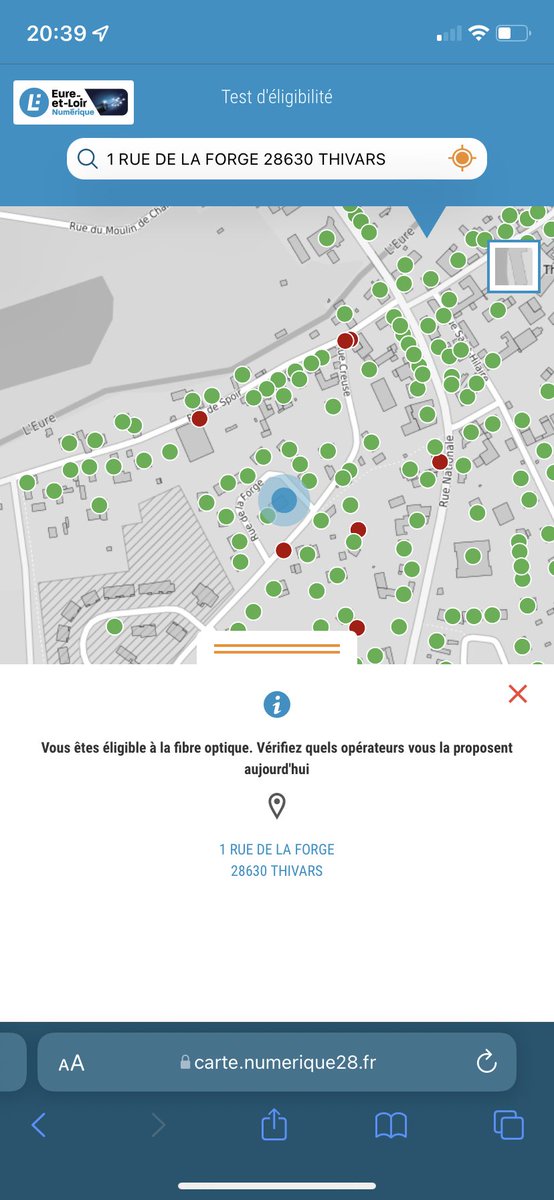 NikosLeduc's tweet photo. Bientôt 6 mois que le Syndicat Eure-et-Loir Numérique affiche fièrement la dispo commercial de l’offre fibre sur Thivars, mais non, rien ! 🤣😂

@Arcep va taper du poing sur la table ?!

@VilledeChartres @C_Chartres @Numerique28 @Orange @SFR https://t.co/uRjA5oaWGK
