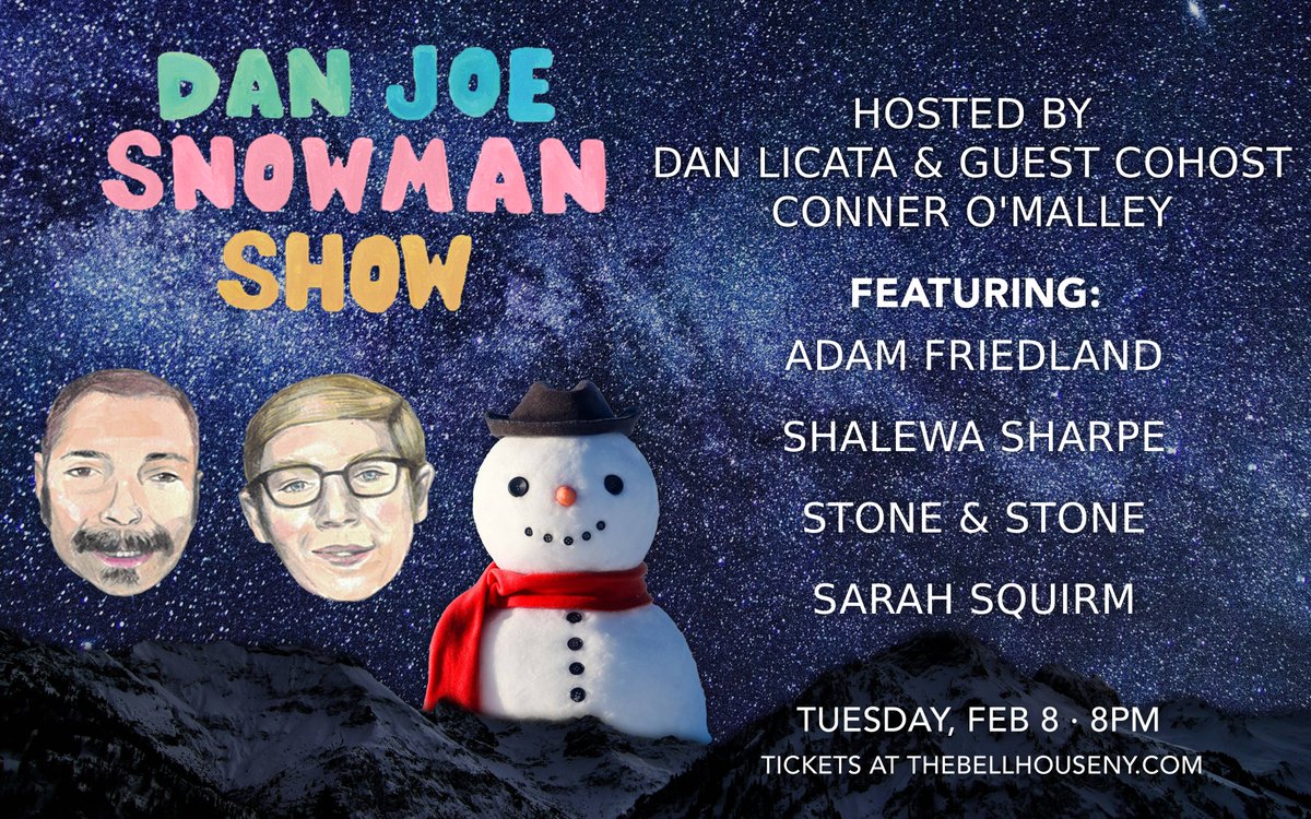Tomorrow night, @danjoedvdshow is back with @danlicatasucks and special guest co-host @conner_omalley!

Featuring sets by: 
∙ @AdamFriedland
∙ @stoneandstone
∙ @silkyjumbo
∙ @SarahSquirm  

Limited Tickets Left!
🎟️: bit.ly/3ggTQJu