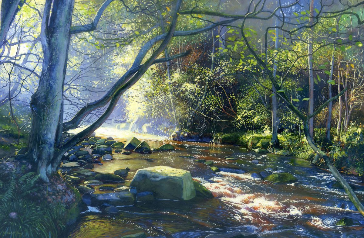 JamesMcgairyart's tweet photo. 'West Beck.'  #Painting Signed Limited Edition giclée print on sale at #landscapepainting #oilpainting #Ryedale #NorthYorkMoors #Yorkshire https://t.co/K5oPamzGOL