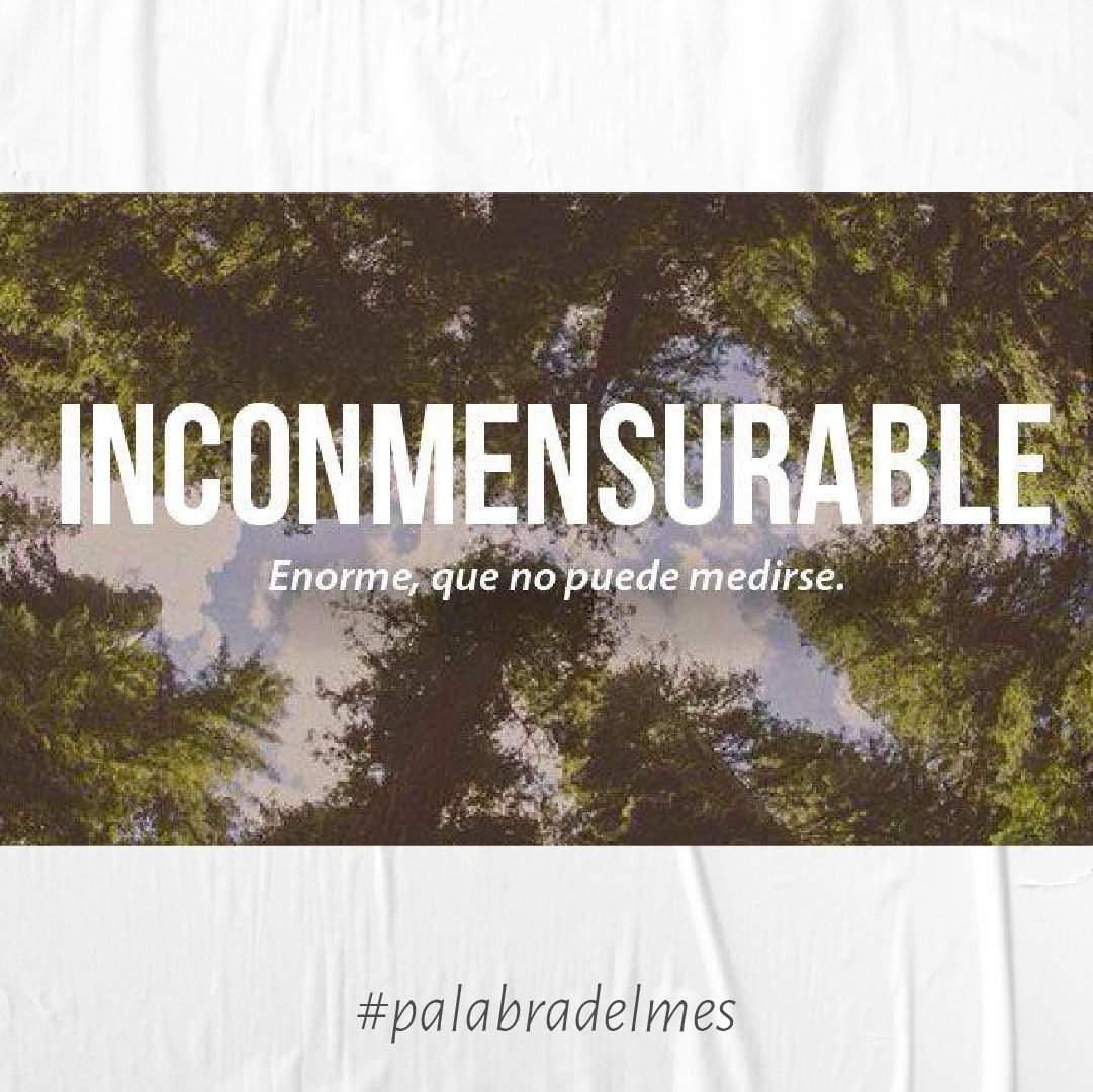 MzaTranslation's tweet photo. ⭐#inconmensurable ➡️ Que es muy difícil o imposible de medir o valorar.
Por ejemplo: "Tenía joyas de un valor inconmensurable"
#inconmensurable
#palabradelmes
#palabrasenespañol #spanish #language https://t.co/9w9ppR7Z99