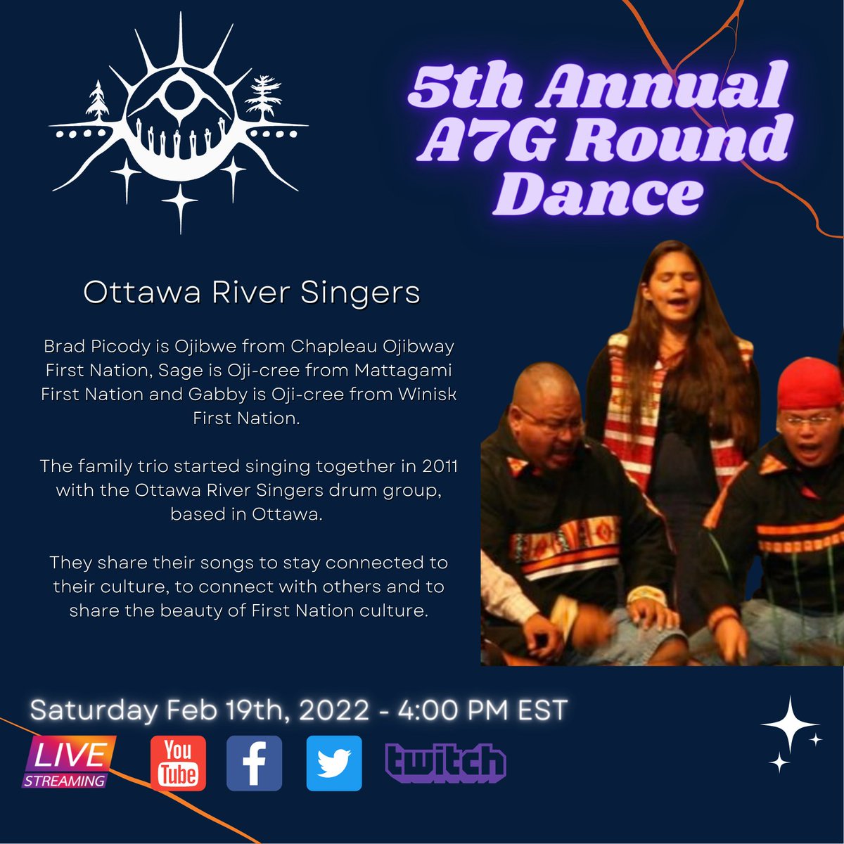 A7G_Official's tweet photo. Our 5th Annual Round Dance is coming up next weekend and we’re excited to announce that the Ottawa River Singers will be one of the special invited drum groups!

#a7g #assemblyofsevengenerations #rounddance https://t.co/waqrJXim87