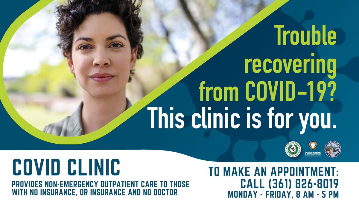 cityofcc's tweet photo. If you test positive for COVID-19, please contact your PCP for treatment. If you don't have insurance, please contact the COVID-19 Clinic, Monday-Friday, 8:00 a.m. to 5:00 p.m., at 361-826-8019. #CCstaysafe #NuecesKnows https://t.co/wcRGnD3ItE