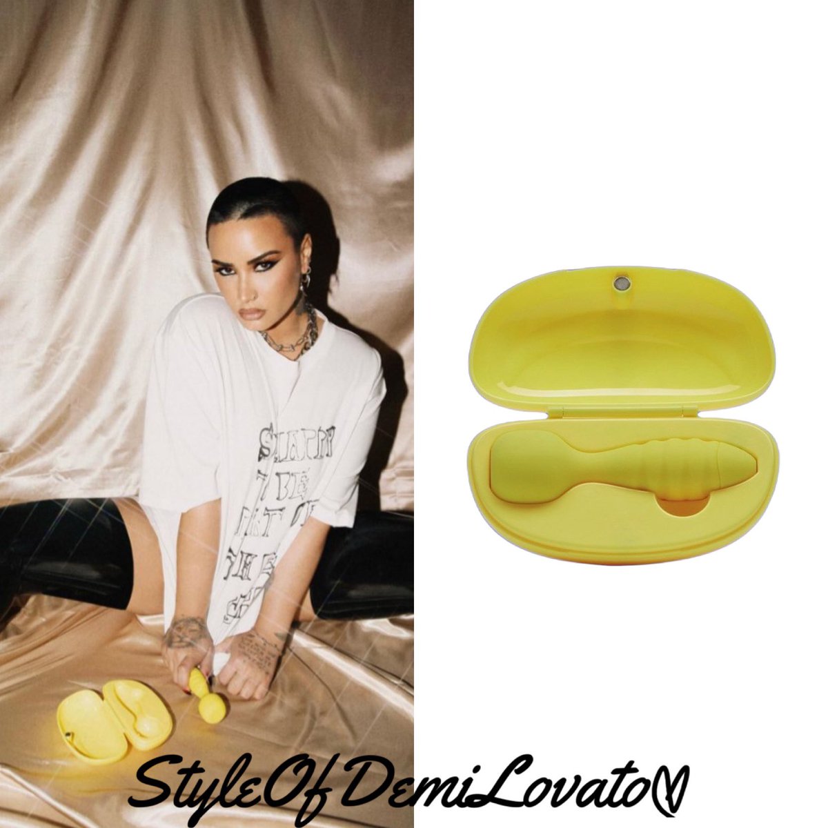 Demi Lovato <a href="/ddlovato/">Demi Lovato</a> | Instagram | February 3, 2022

Wearing “So Happy To Be Part Of The Show” T-shirt by #celine ($475), <a href="/HoneyBirdette/">Honey Birdette</a> “Latex Thigh Highs” Stockings ($100) and showing “Demi Wand” Vibrator from <a href="/bellesaco/">Bellesa</a> x <a href="/ddlovato/">Demi Lovato</a> ($119)

Styled by <a href="/diannegarcia/">Dianne Garcia Yohannes</a> 
Ph Angelo