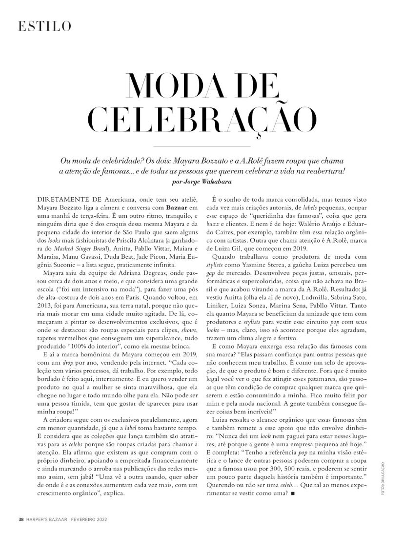 usearole's tweet photo. Matéria linda com a entrevista que demos para @BazaarBR escrita pelo #JorgeWakabara ❤️ sempre muito especial! #bazaarbr #moda #arole #usearole #style https://t.co/MLTMzlXnXG