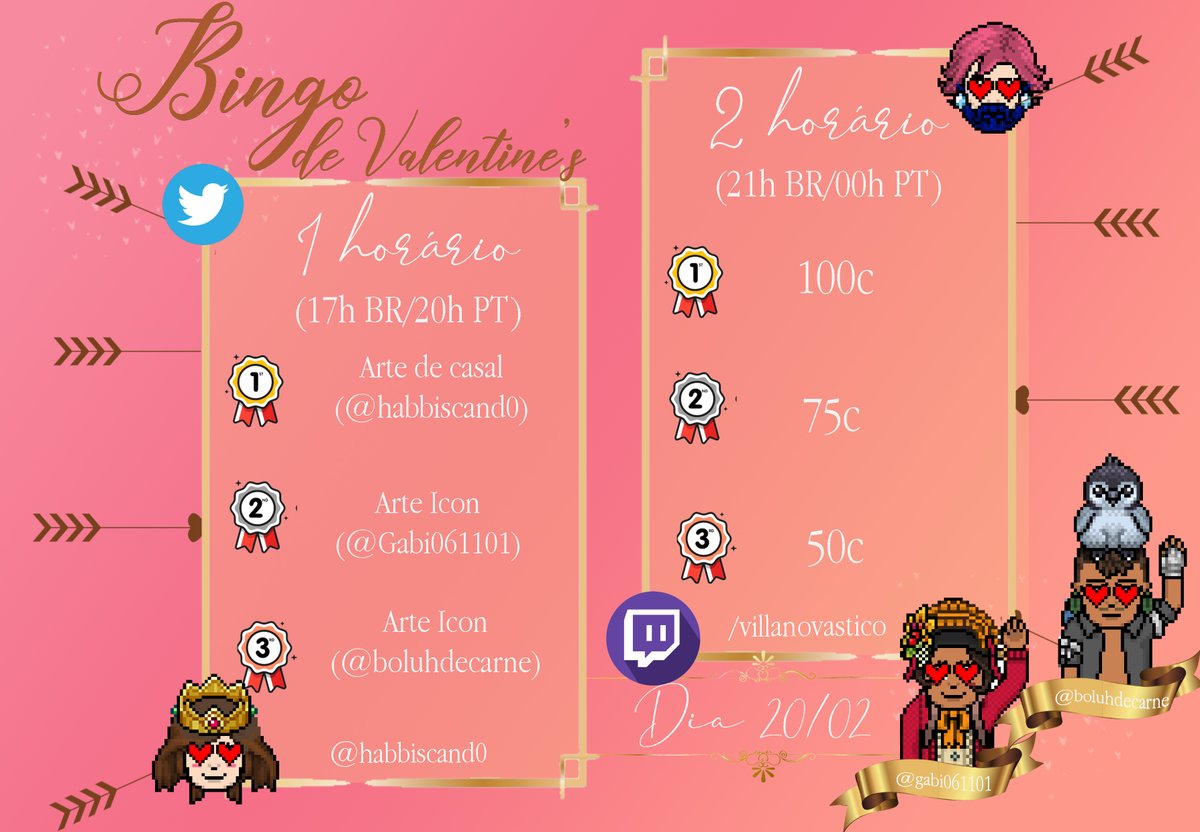Habbiscand0's tweet photo. Prontos para o bingo duplo?

Eu e o @Villanovastico estaremos no dia 20 fazendo dois bingos, as 17h por aqui no twitter e as 21h na twitch dele.

Para participar é simples, deixe seu nick aqui nos comentários. 

Quem ajudar com RT, estará concorrendo a um sorteio. https://t.co/HoTdnFg4L2
