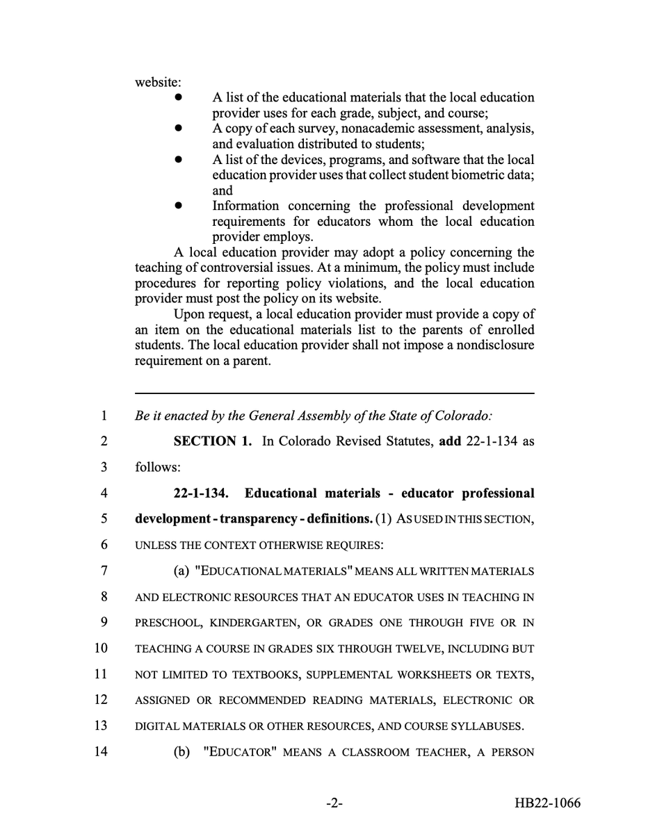 christopherrufo's tweet photo. ANOTHER ONE: Colorado lawmakers have introduced curriculum transparency legislation that would require public schools to post all teaching materials online. The momentum is building for this movement—and won't stop until curriculum transparency becomes law. https://t.co/UlpiEzHh4g