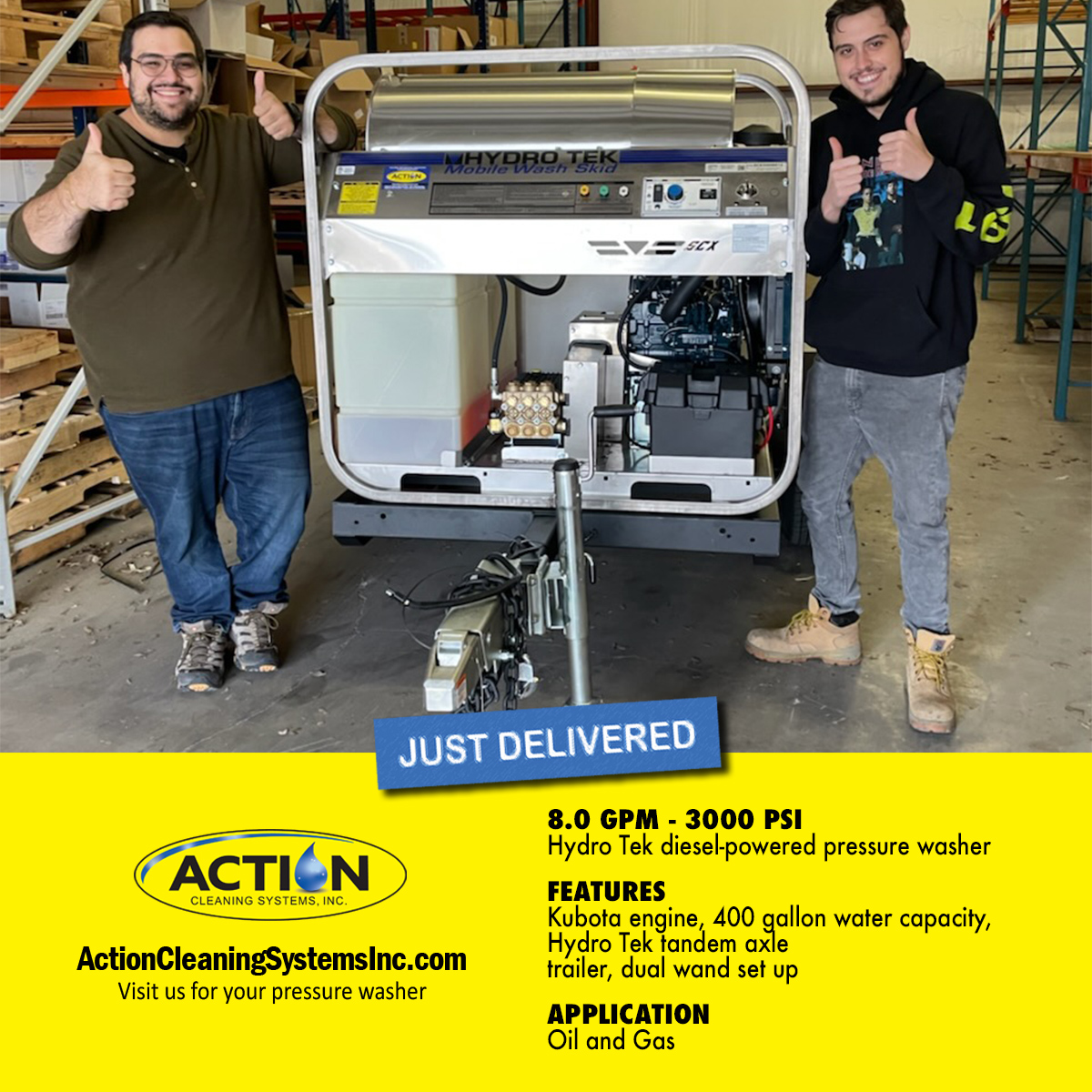 actioncleaning7's tweet image. Just dropped off this Hydro Tek pressure washer with a Kubota Engine! bit.ly/3J0ysEE

#hydrotek #pressurewashing #actioncleaningsystems #texas #oilandgas